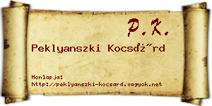 Peklyanszki Kocsárd névjegykártya